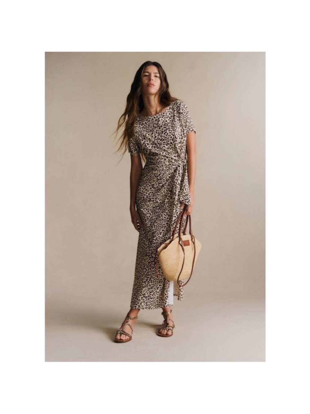 Sezane Pippa dress leopard EUC
